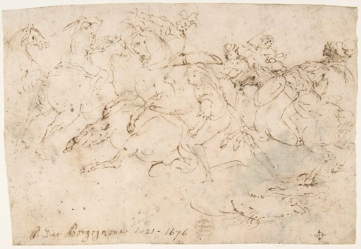 Cavalry Engagement (recto); Concert of Angels (verso) — Francesco Allegrini