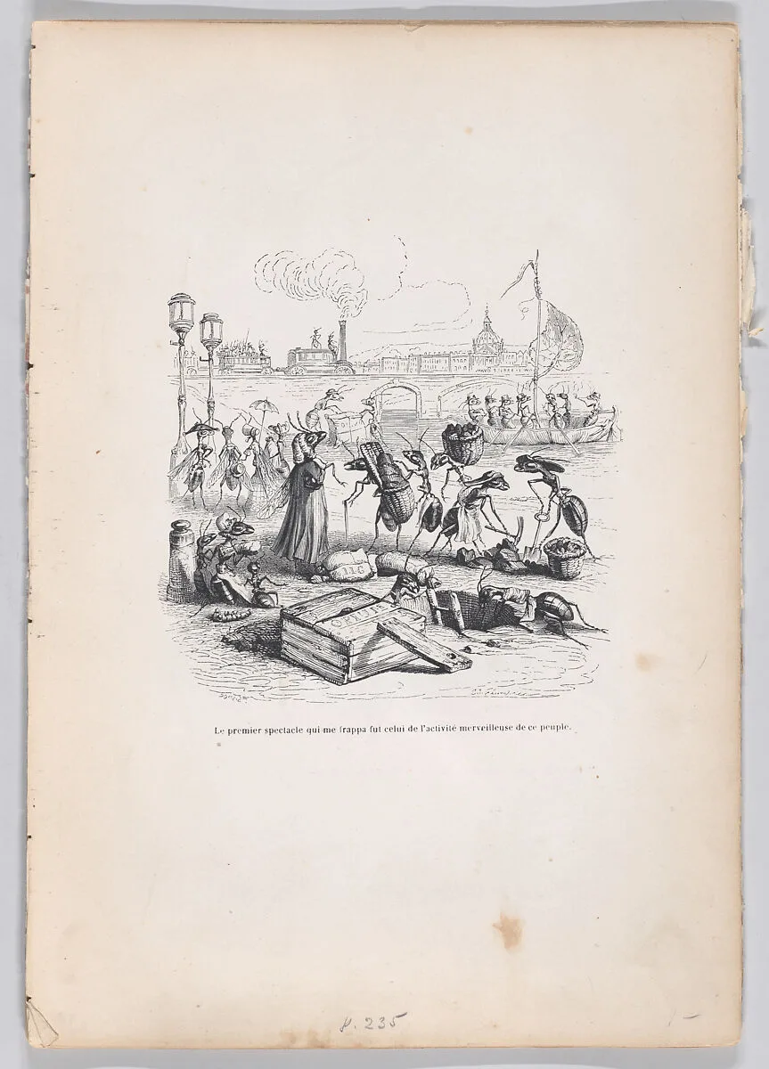 "The first show that struck me was the wonderful activity of these people" from Scenes from the Private and Public Life of Animals — Honoré de Balzac|J. J. Grandville|Henri-Désiré Porret