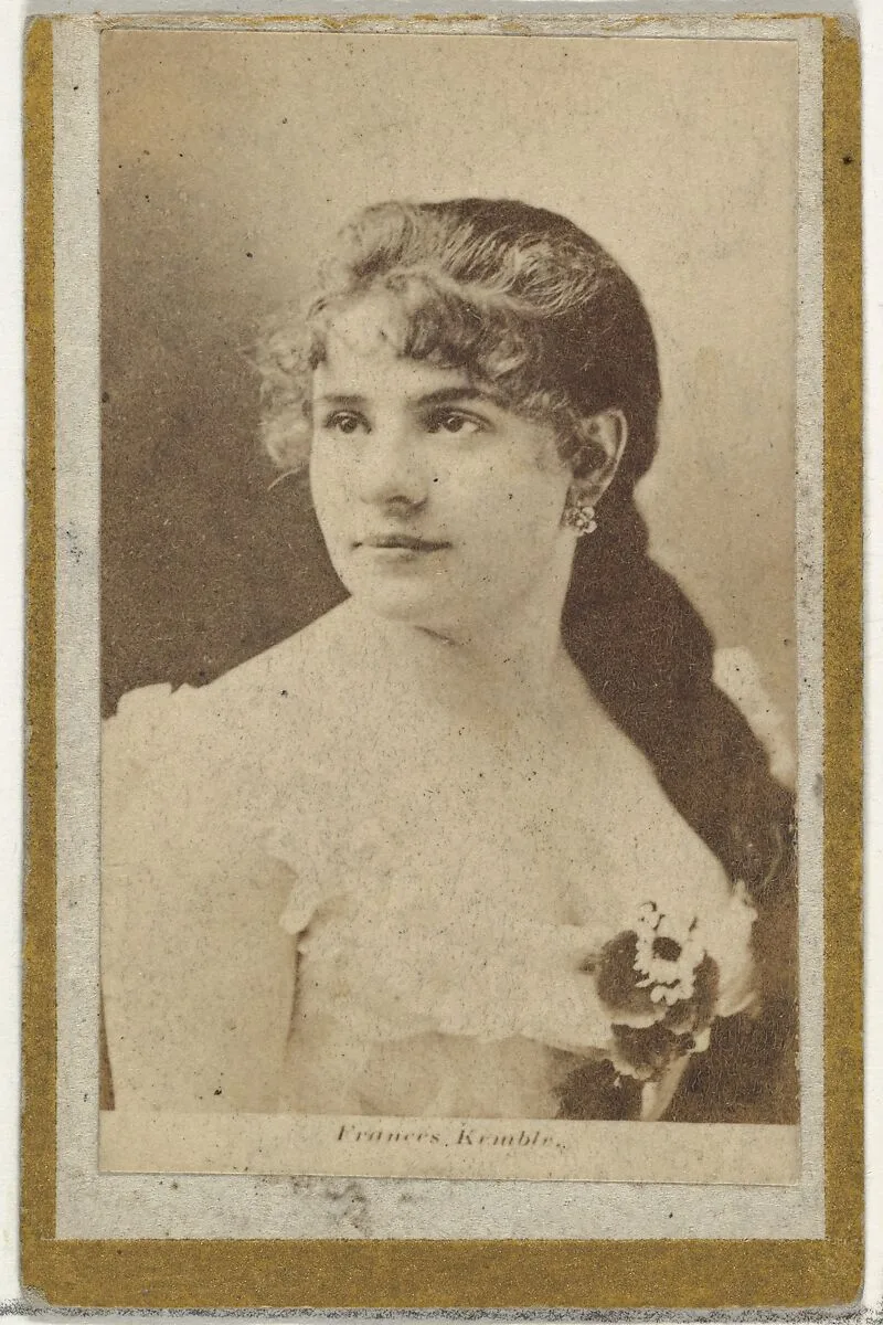 Frances Kemble, from the Actresses and Celebrities series (N60, Type 2) promoting Little Beauties Cigarettes for Allen & Ginter brand tobacco products — Allen & Ginter