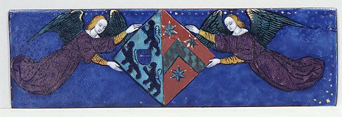 Angels presenting the arms of Halewyn impaling Van Ghistele — Nardon Pénicaud
