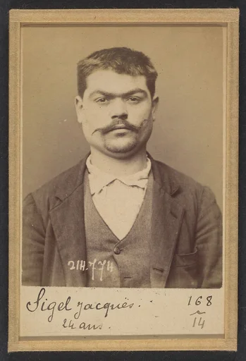 Sigel. Jacques. 24 ans, né à Kuttalsheim (Bas Rhin). Bijoutier. Anarchiste. 26/2/94.