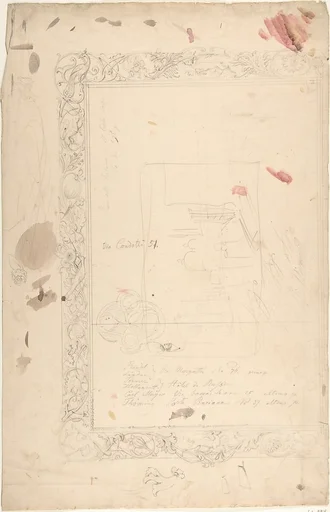 Design for a Frame with Birds, Animals, and Foilage
