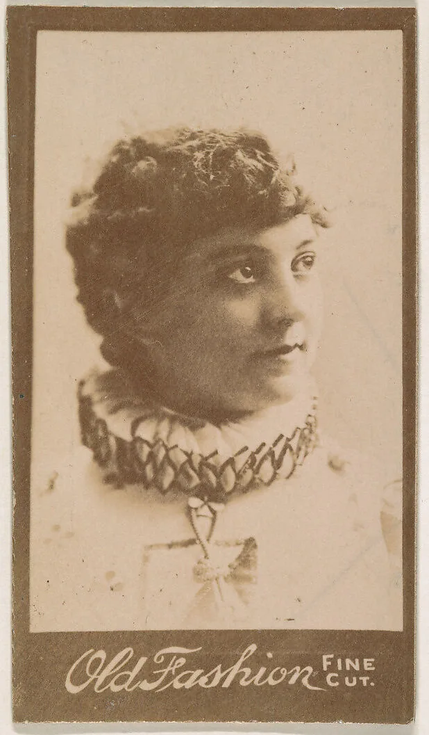 Actress wearing ruffled collar, from the Actresses series (N664) promoting Old Fashion Fine Cut Tobacco — Unknown