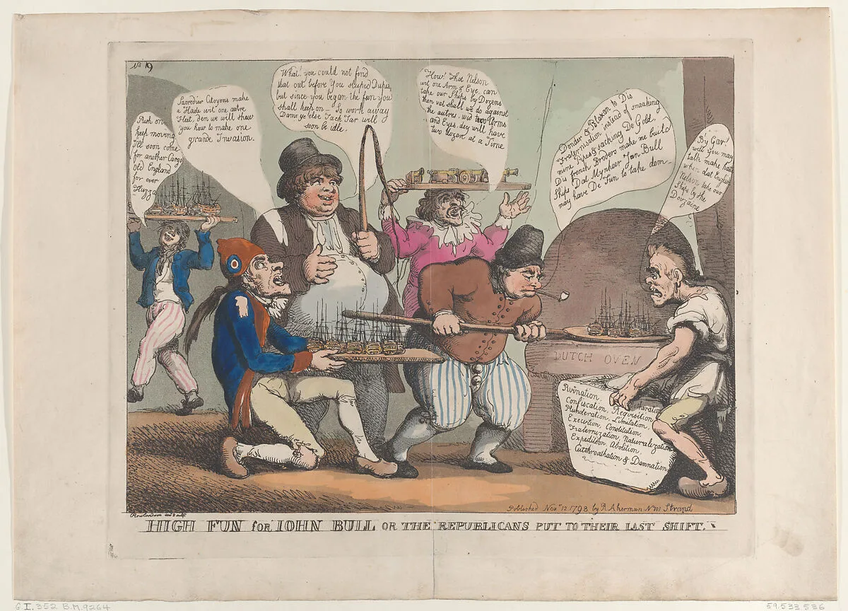 High Fun for John Bull, or the Republicans Put to their Last Shift — Rudolph Ackermann, London|Thomas Rowlandson