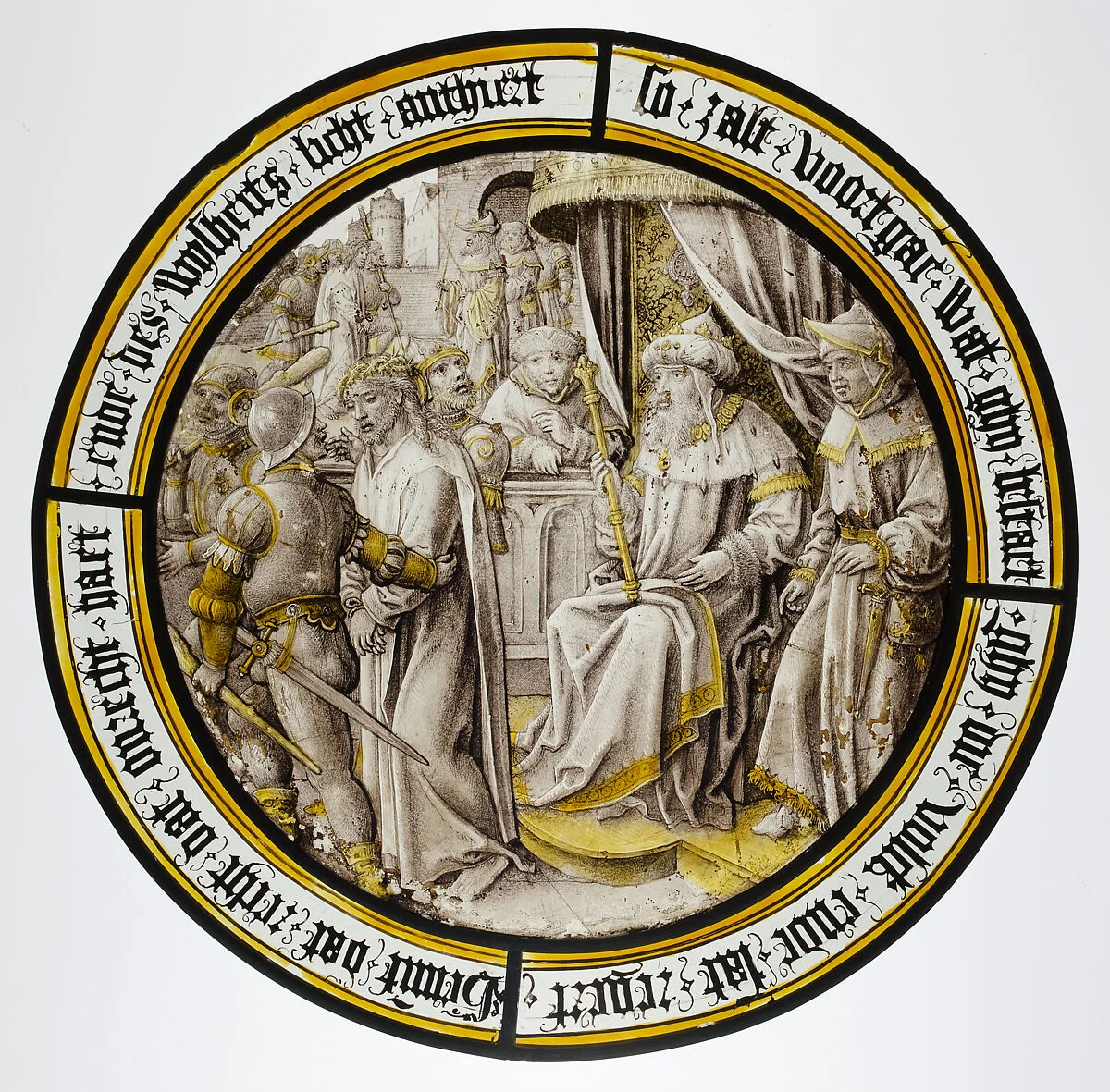 Roundel with Christ Condemned by Pilate — Unknown
