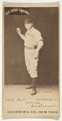 Boyle, Pitcher, Indianapolis, from the Old Judge series (N172) for Old Judge Cigarettes