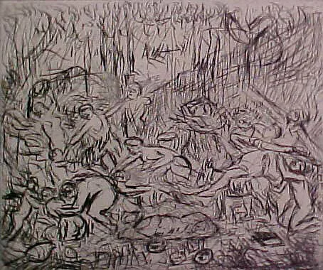 The Triumph of Pan (#2), from ¦The Poussin Project: A Series of Prints after Nicolas Poussin¦ — Leon Kossoff