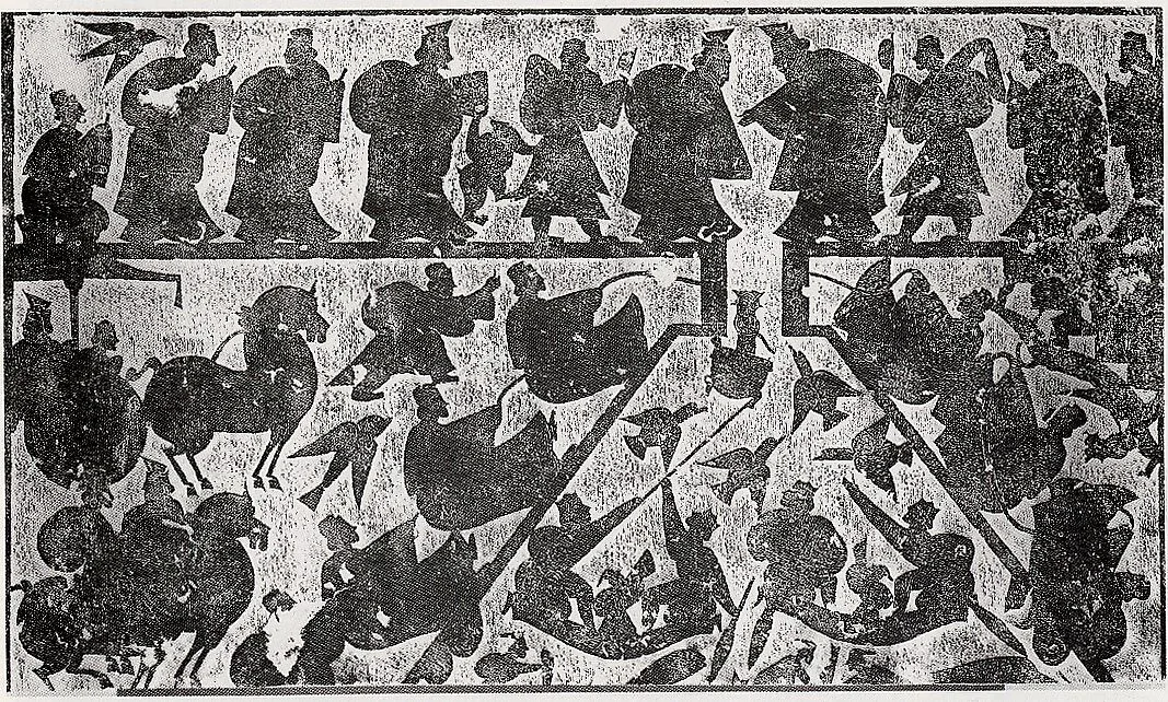 東漢 武梁祠石刻《泗水澇鼎圖》(清拓本)|Recovering the Tripod from the Si River — Unidentified