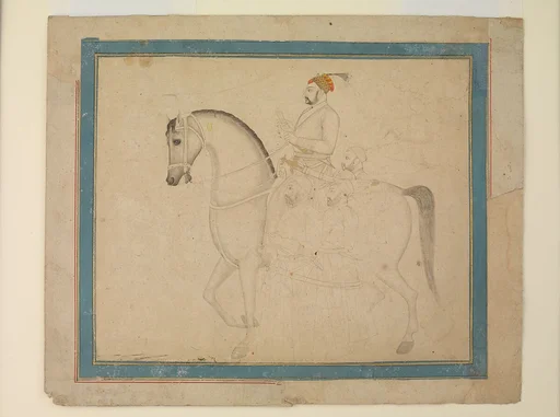 Nawab Muzaffar 'Ali Khan on Horseback