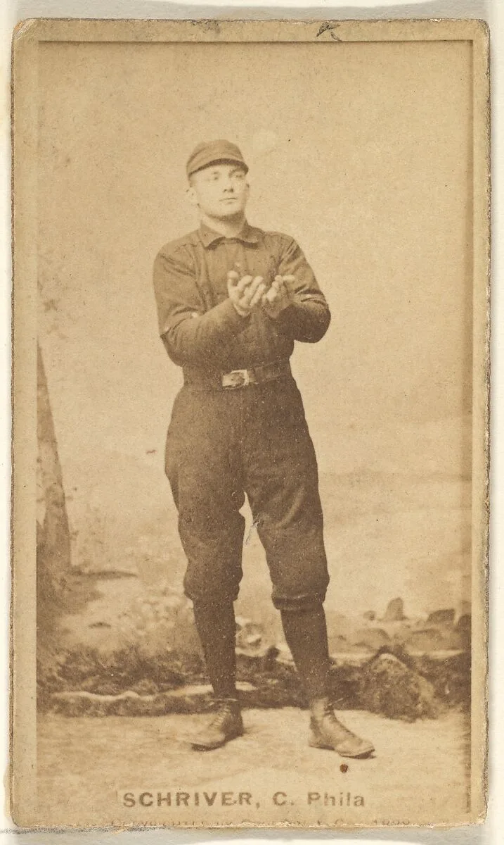William Frederick "Pop" Schriver, Catcher, Philadelphia, from the Old Judge series (N172) for Old Judge Cigarettes — Goodwin & Company