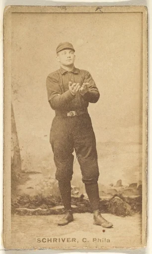 William Frederick "Pop" Schriver, Catcher, Philadelphia, from the Old Judge series (N172) for Old Judge Cigarettes