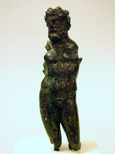 Bronze statuette of a god, possibly Poseidon
