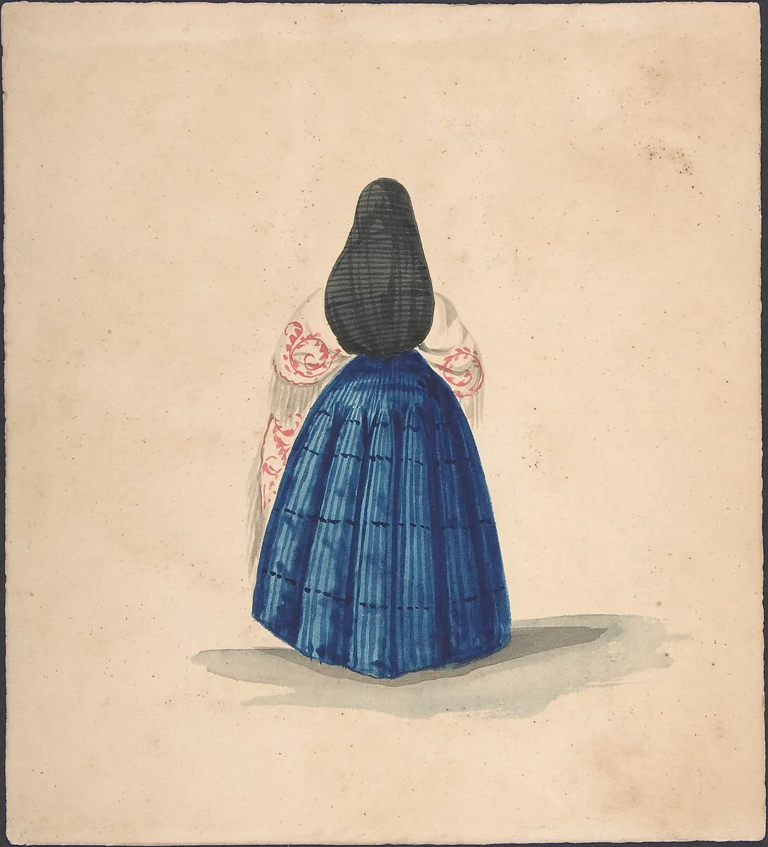A Standing Woman Seen from the Back — Anonymous, Peruvian, 19th century