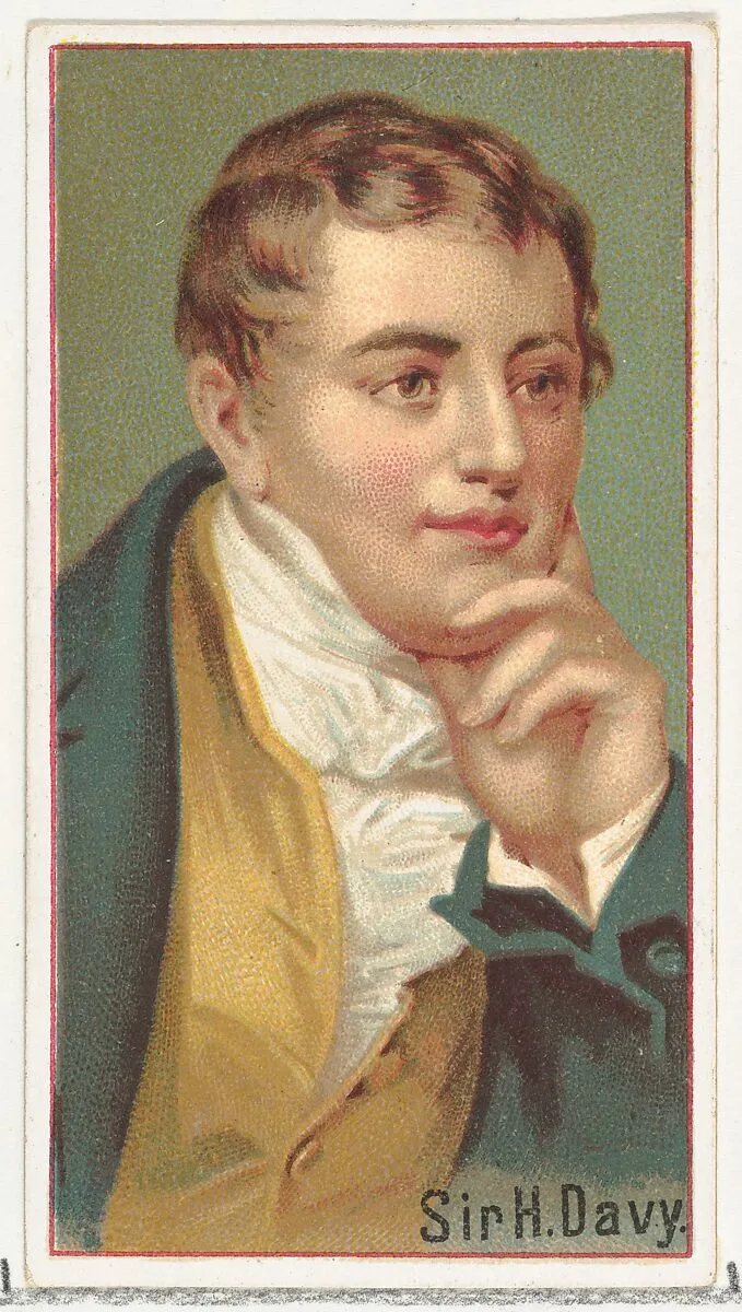 Sir H. Davy, printer's sample for the World's Inventors souvenir album (A25) for Allen & Ginter Cigarettes — Allen & Ginter