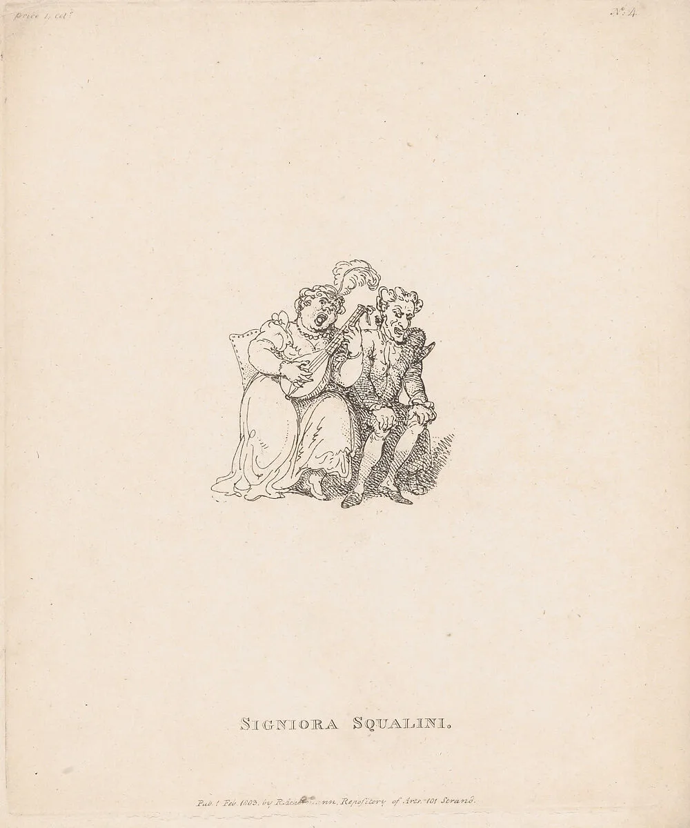 Signiora Squalini — Thomas Rowlandson|Rudolph Ackermann, London