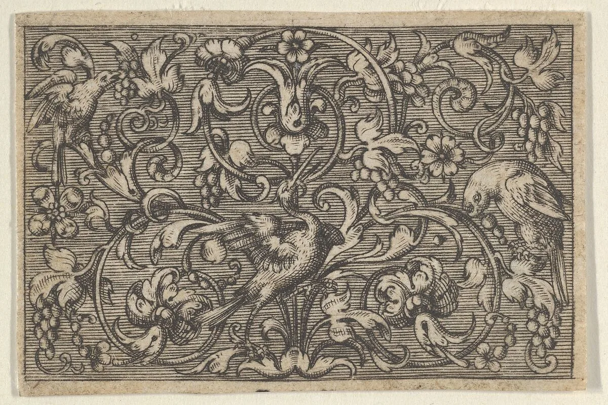 Horizontal Panel with Three Birds, from Varii Generis Opera Aurifabris Necessaria — Paul Birckenhultz