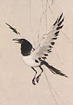 現代　徐悲鴻　柳鵲圖　軸|Flying Magpie