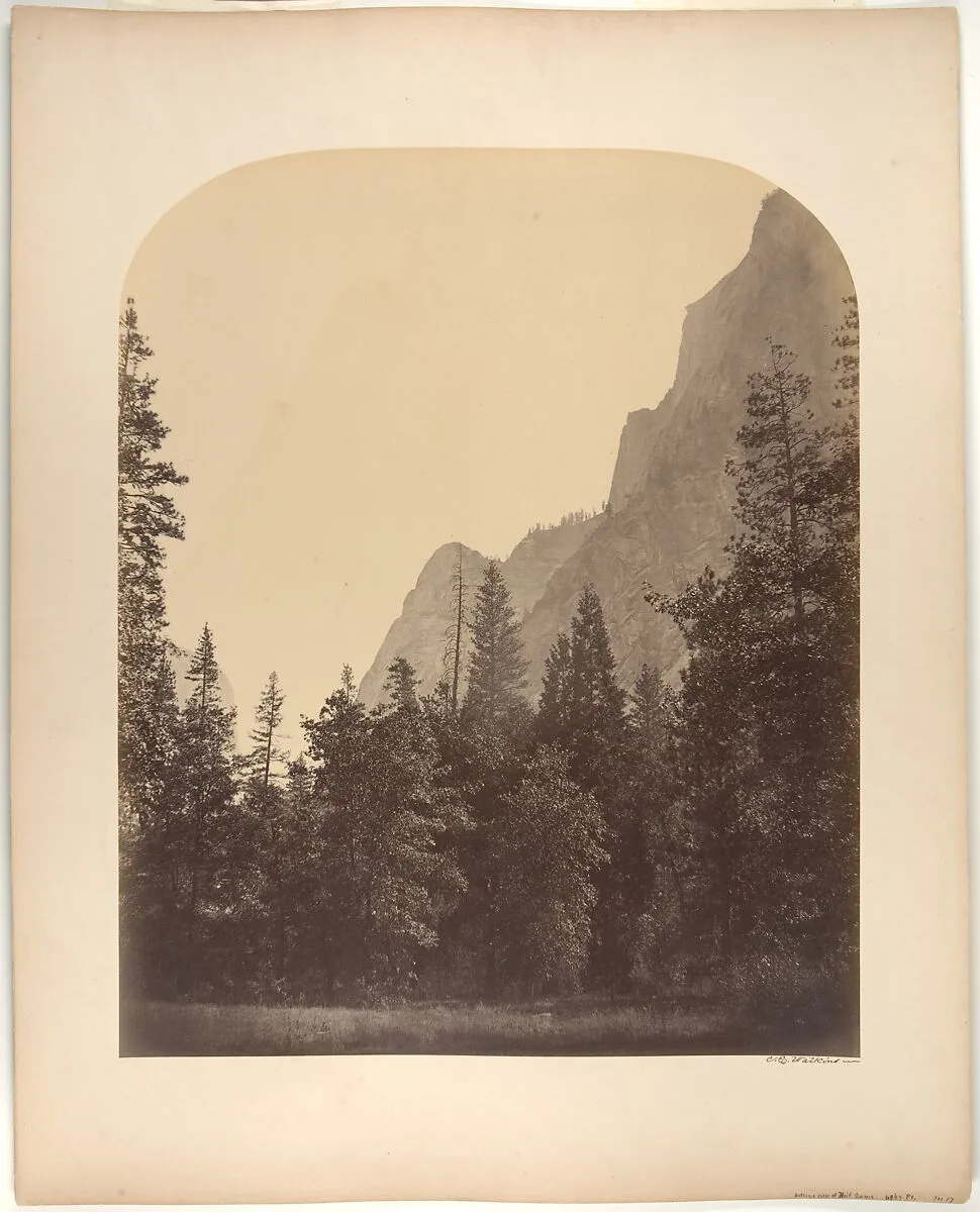 Outline View of the Half Dome, 4967 Feet — Carleton E. Watkins