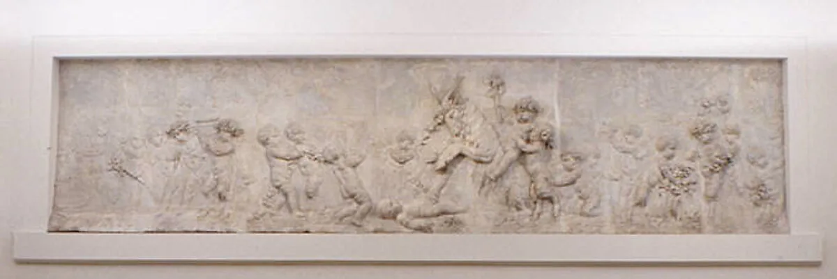 Children and satyr children leading a goat to sacrifice (part of a group) — Clodion (Claude Michel)