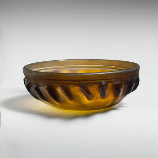 Glass ribbed bowl