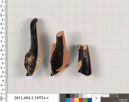 Terracotta fragments of kylikes (drinking cups)