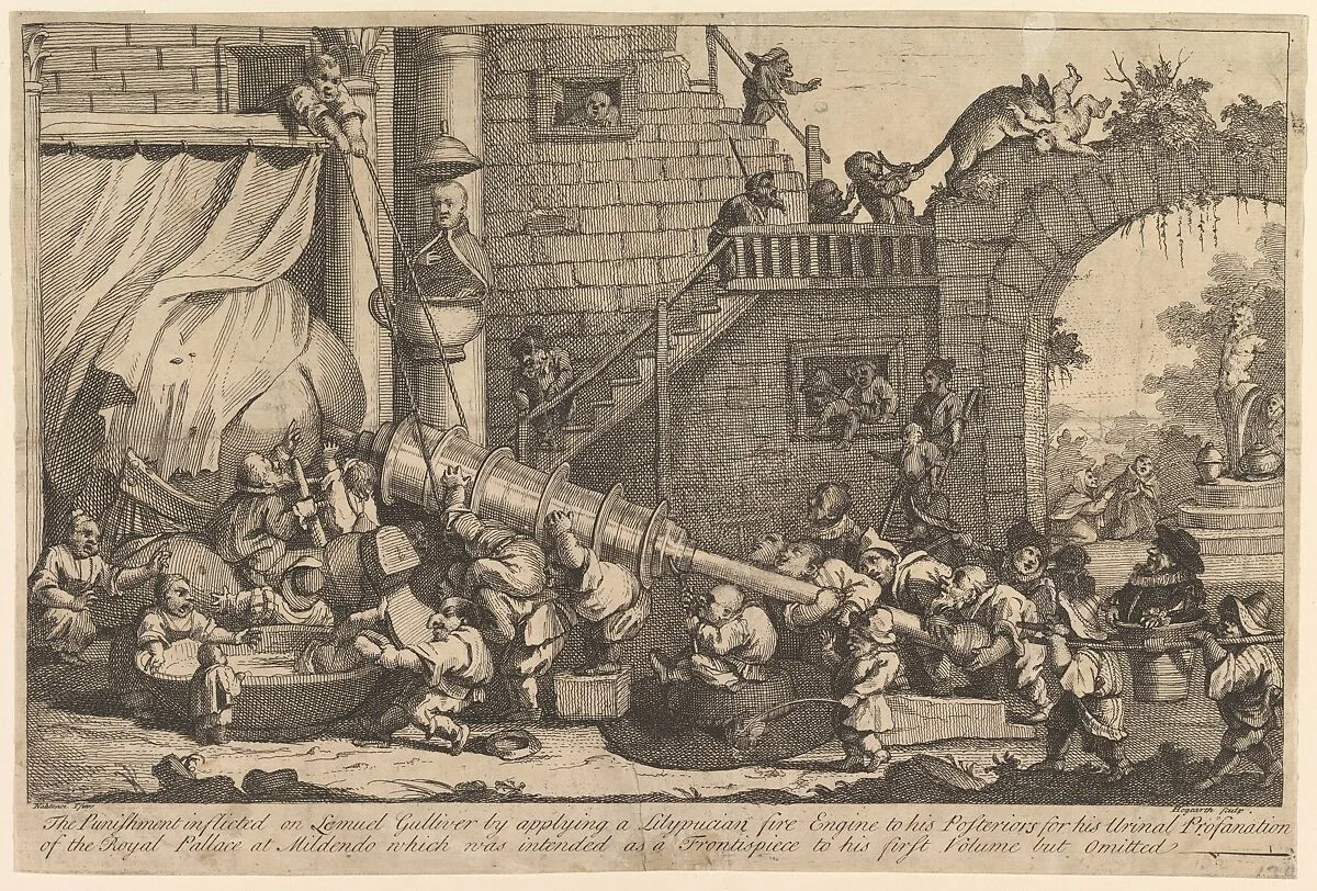 The Punishment Inflicted on Lemuel Gulliver — William Hogarth|Jonathan Swift