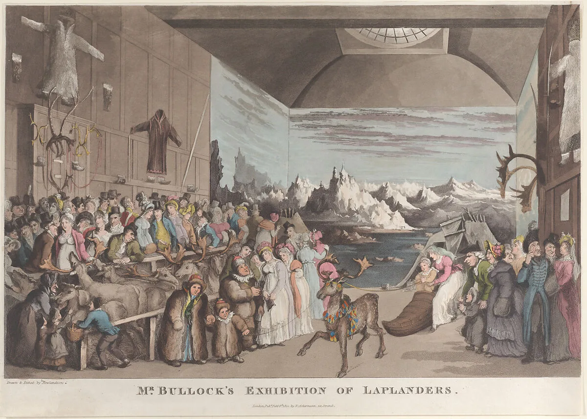 Mr. Bullock's Exhibition of Laplanders — Thomas Rowlandson|Rudolph Ackermann, London