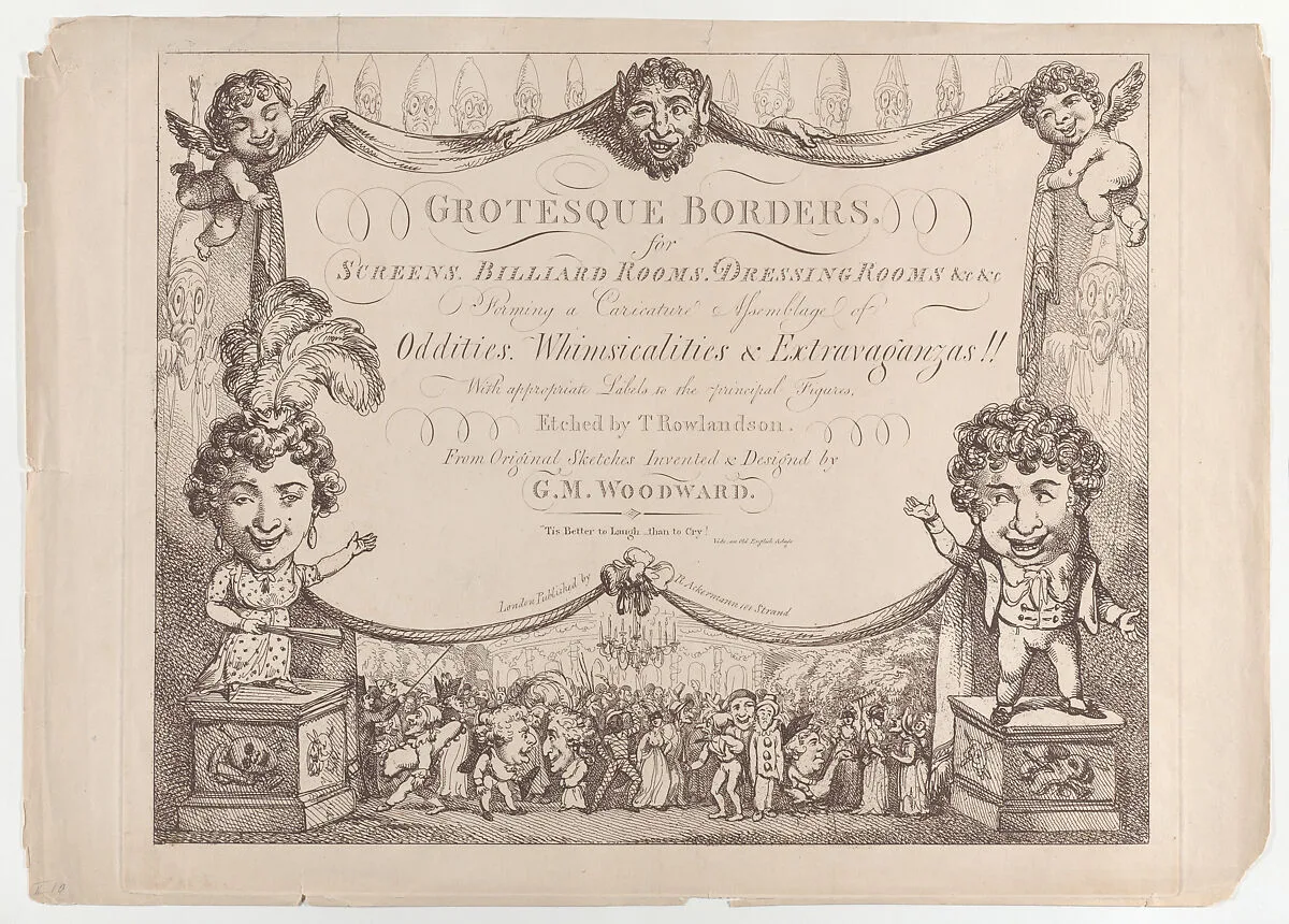 Grotesque Borders for Screens, Billiard Rooms, Dressing Rooms, &c &c — Thomas Rowlandson|George Murgatroyd Woodward|Rudolph Ackermann, London