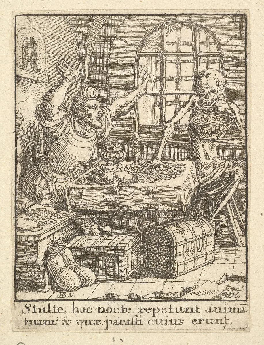 The Miser, from the Dance of Death — Hans Holbein the Younger|Wenceslaus Hollar
