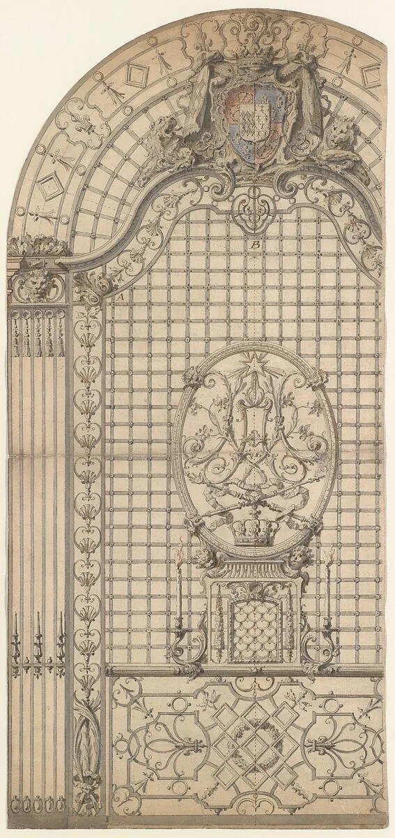 Design for the Wrought-Iron Entrance Grille of a Chapel — Gilles-Marie Oppenord