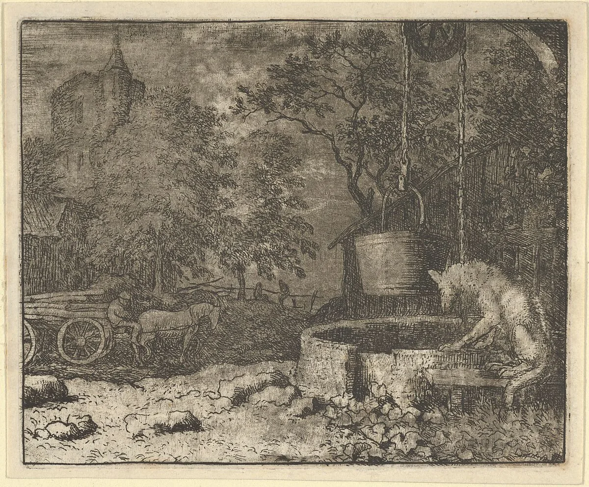 Renard Plays Another Trick on the She-Wolf from Hendrick van Alcmar's Renard The Fox — Allart van Everdingen