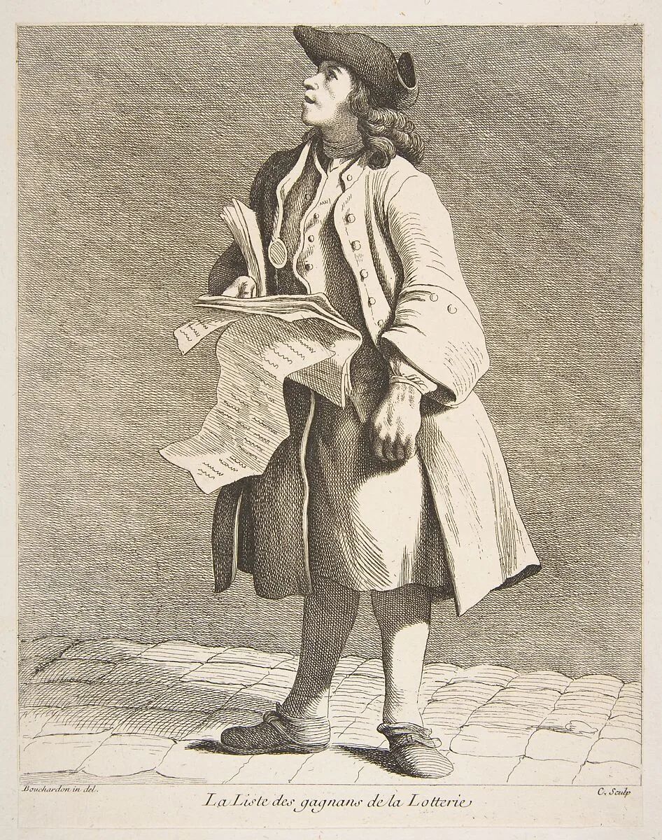 The Reading of Lottery Winners — François Joullain|Anne Claude Philippe de Tubières, comte de Caylus|Edme Bouchardon