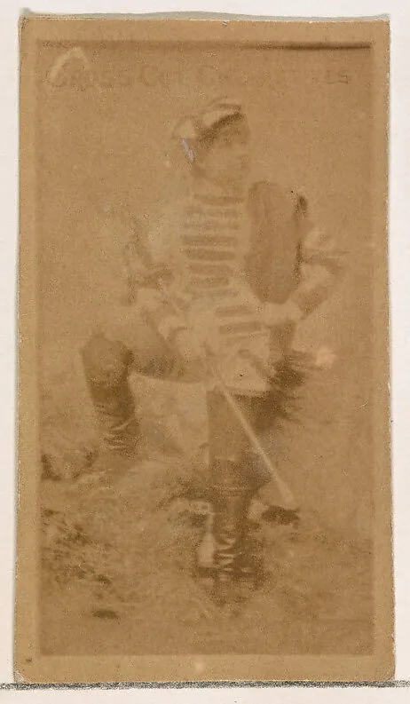 Actress wearing military costume, from the Actors and Actresses series (N145-1) issued by Duke Sons & Co. to promote Cross Cut Cigarettes — W. Duke, Sons & Co.