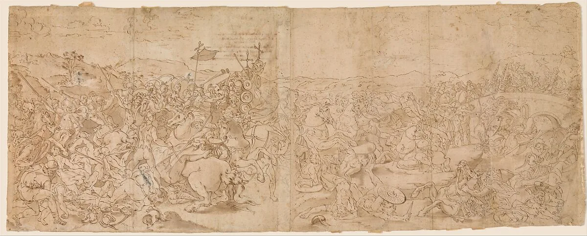 Copy after the Fresco with the Battle of Constantine in the Vatican Palace — Giulio Romano