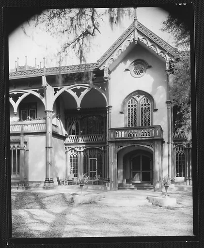 [Afton Villa Plantation House Doorway and Patio, West Feliciana Parish, Louisiana]