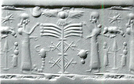 Cylinder seal with cultic scene