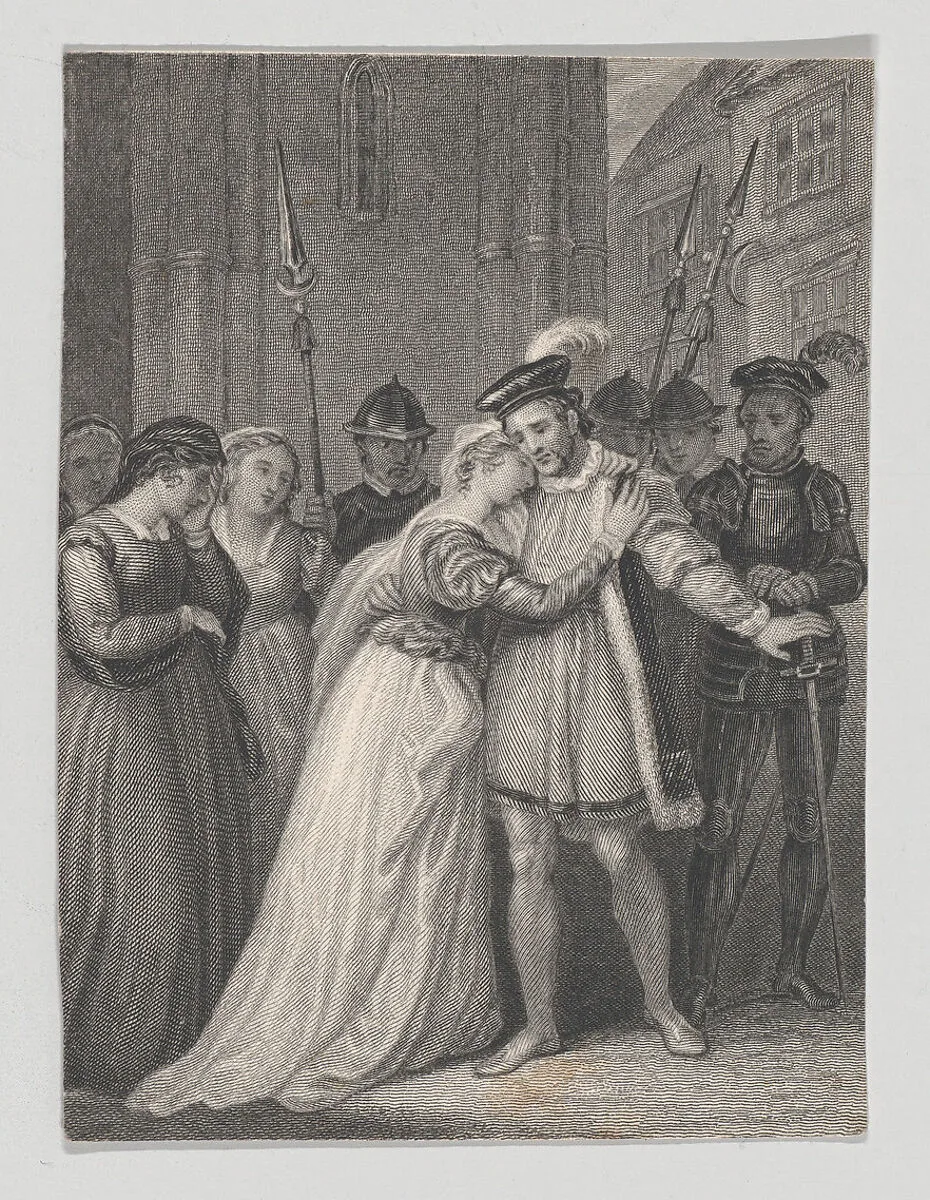 King Richard and Queen Isabel (Shakespeare, King RIchard II, Act 5, Scene 1) — John Massey Wright|William Shakespeare|William Chevalier
