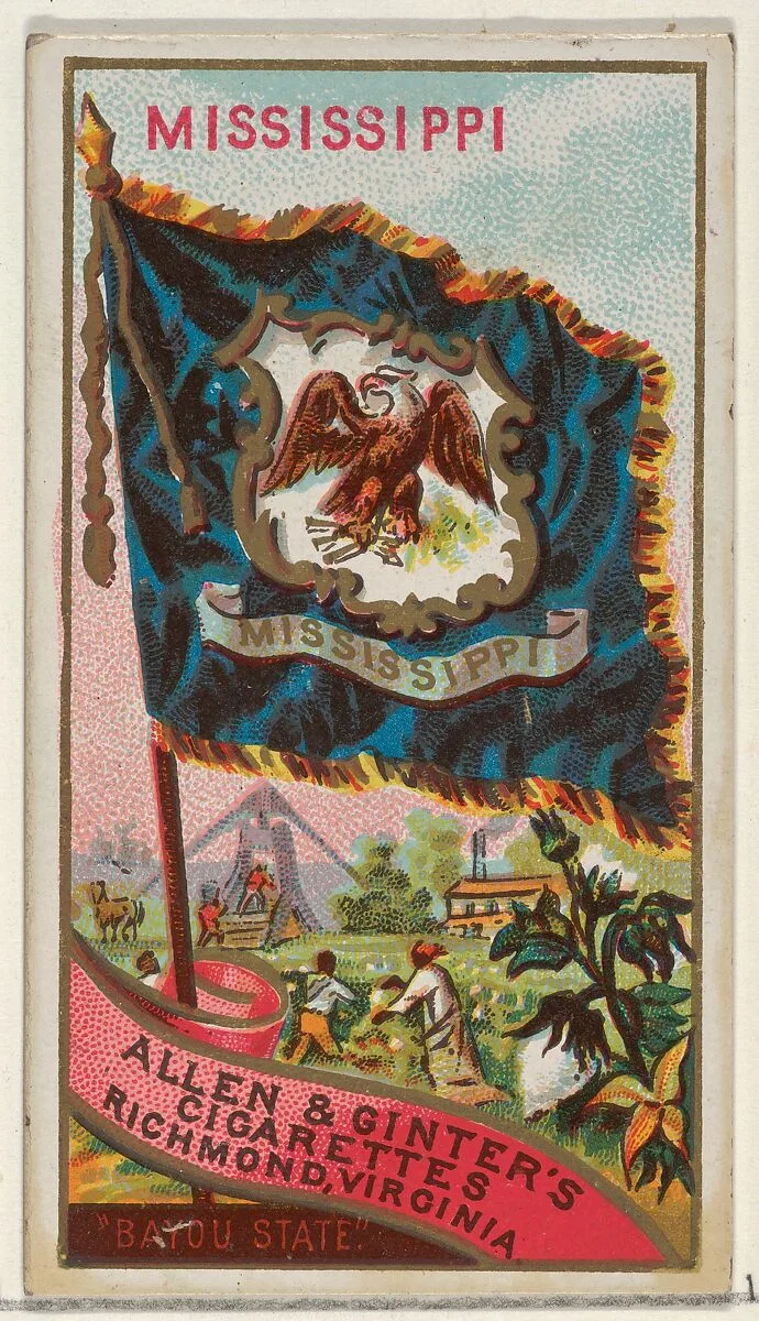 Mississippi, from Flags of the States and Territories (N11) for Allen & Ginter Cigarettes Brands — Allen & Ginter