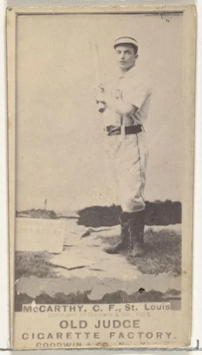 Tommy McCarthy, Center Field, St. Louis Browns, from the Old Judge series (N172) for Old Judge Cigarettes