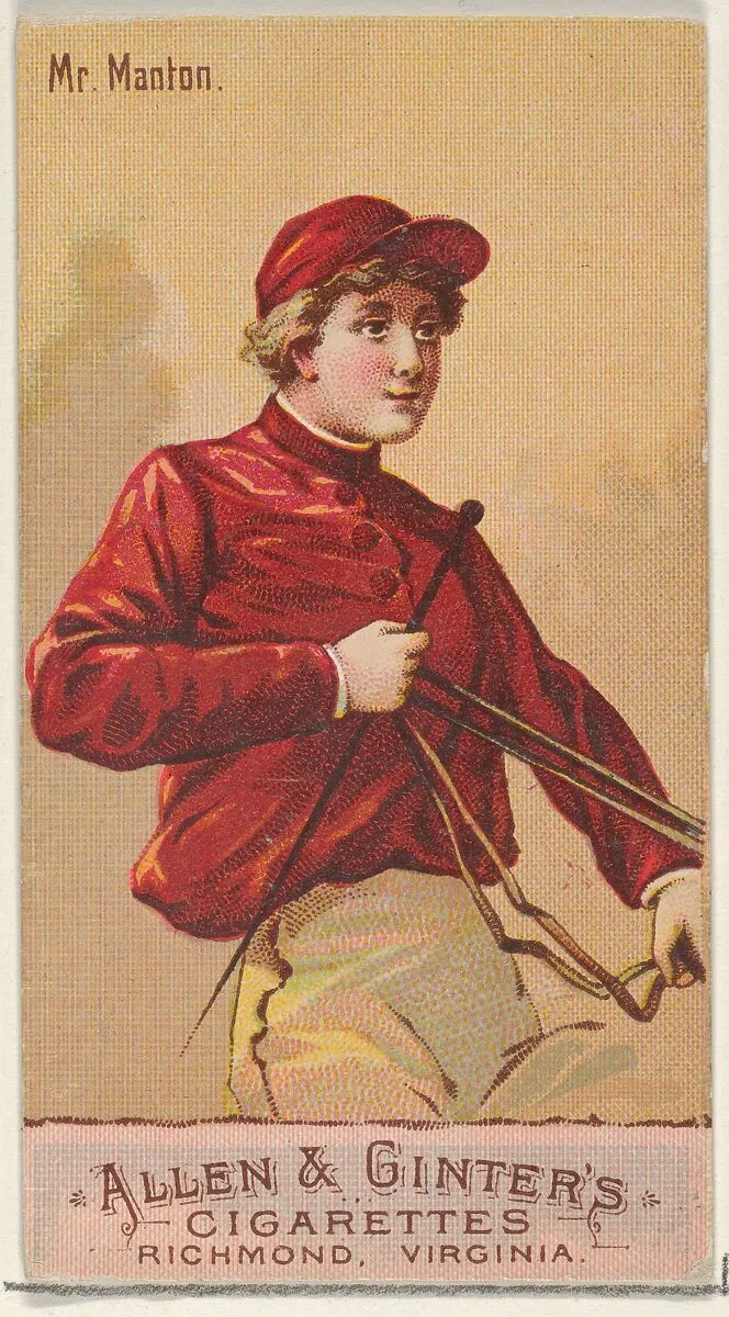 Mr. Manton, from the Racing Colors of the World series (N22b) for Allen & Ginter Cigarettes — Allen & Ginter