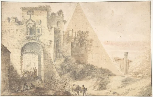 Pyramid of Cestius and the Porta San Paolo, Rome