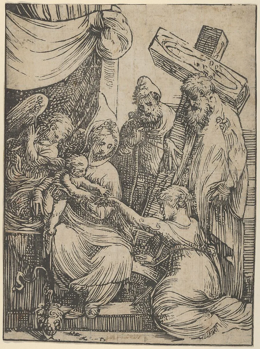The marriage of Saint Catherine — Andrea Schiavone (Andrea Meldola)