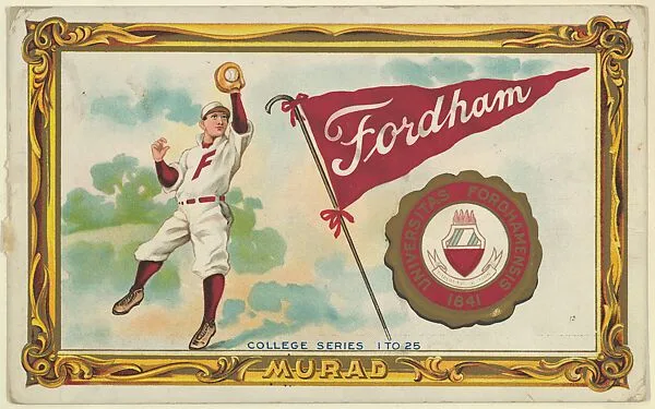 Fordham University, version two, part of the College Series cabinet cards (T6) — Murad Cigarettes