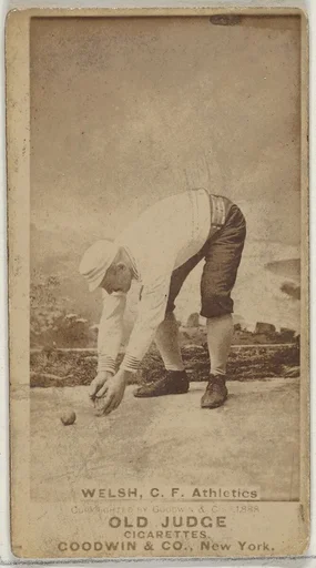 Welch, Center Field, Philadelphia Athletics, from the Old Judge series (N172) for Old Judge Cigarettes