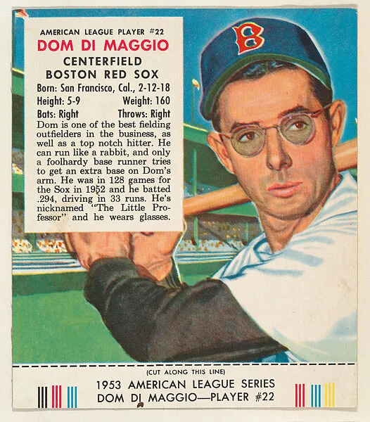 Dom Di Maggio, from the Red Man All-Star Team series (T233), issued by Red Man Chewing Tobacco — Red Man Chewing Tobacco