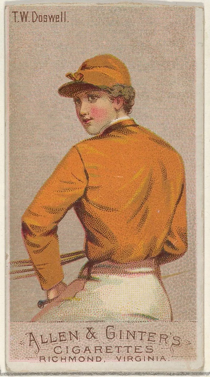T.W. Doswell, from the Racing Colors of the World series (N22a) for Allen & Ginter Cigarettes — Allen & Ginter