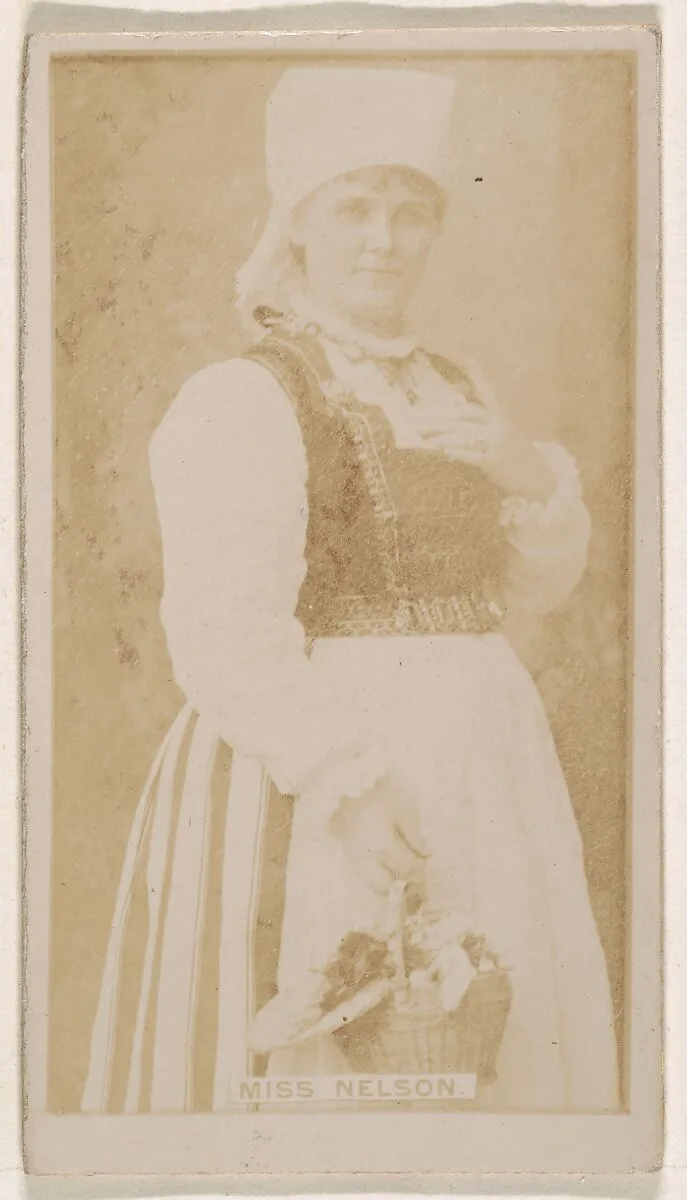 Miss Nelson, from the Actresses series (N245) issued by Kinney Brothers to promote Sweet Caporal Cigarettes — Kinney Brothers Tobacco Company