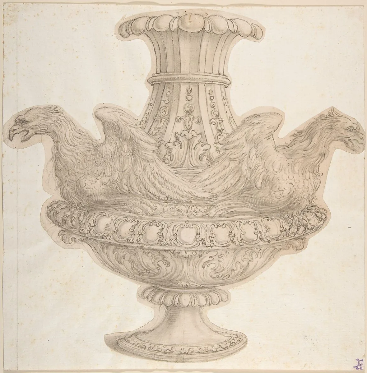 Design for Vase with Eagles — Giovanni Battista Foggini