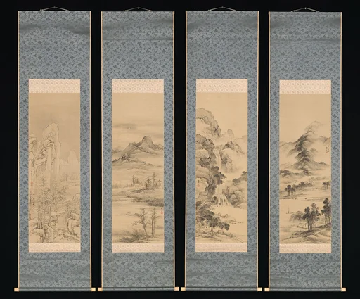 山本梅逸筆 四季山水図|Landscapes of the Four Seasons