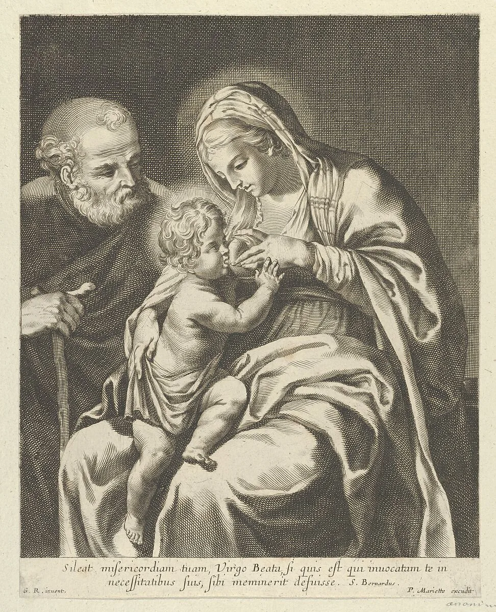 The Virgin nursing the infant Christ, Joseph at left, after Reni — Anonymous|Guido Reni|Mariette